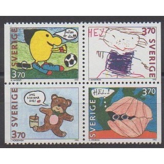 Suède - 1995 - No 1877/1880 - Dessins d'enfants