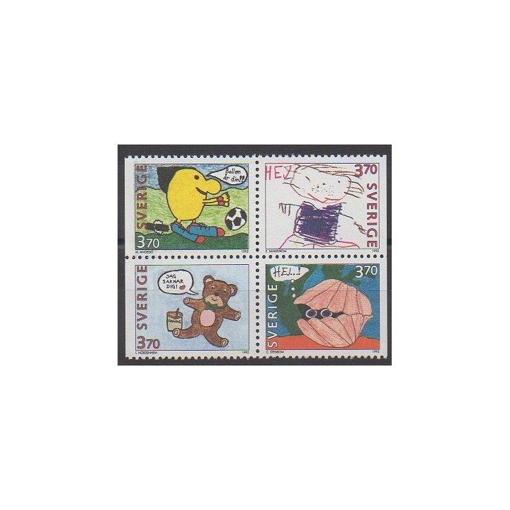 Suède - 1995 - No 1877/1880 - Dessins d'enfants