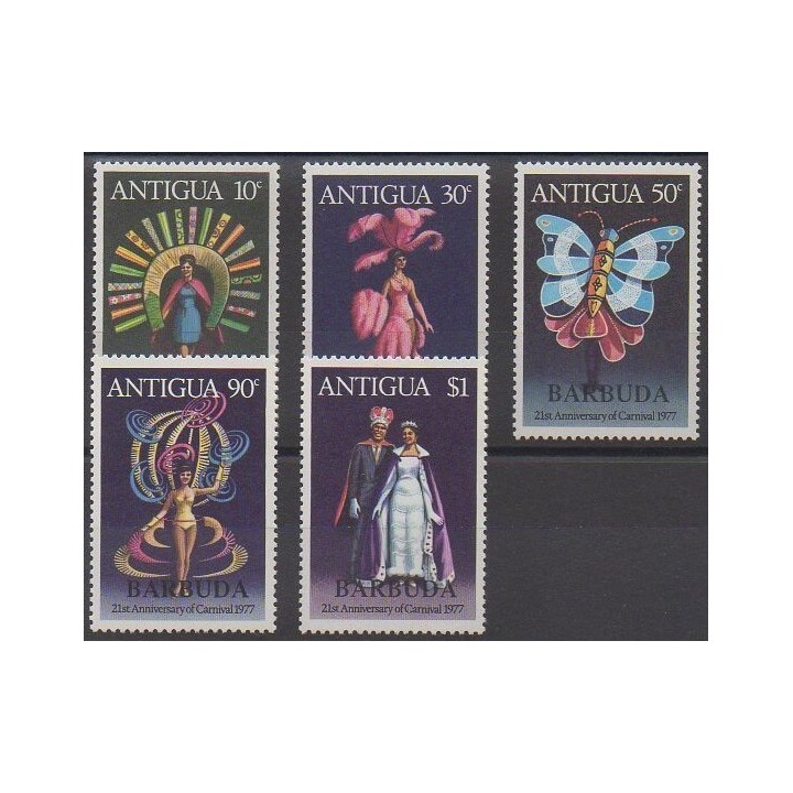 Barbuda - 1977 - Nb 320/324 - Masks or carnaval