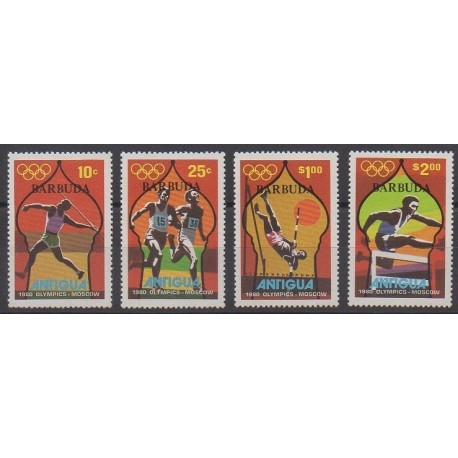 Barbuda - 1980 - No 457/460 - Jeux Olympiques d'été