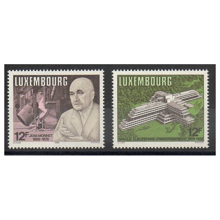 Stamps - Theme Europe - Luxembourg - 1988- Nb 1157/1158