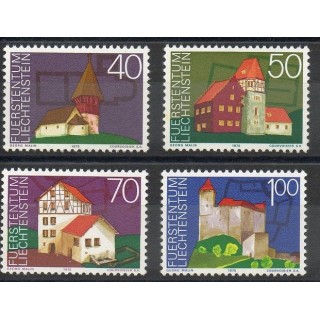 Timbres - Thème monuments - Liechtenstein - 1975- No 573/576