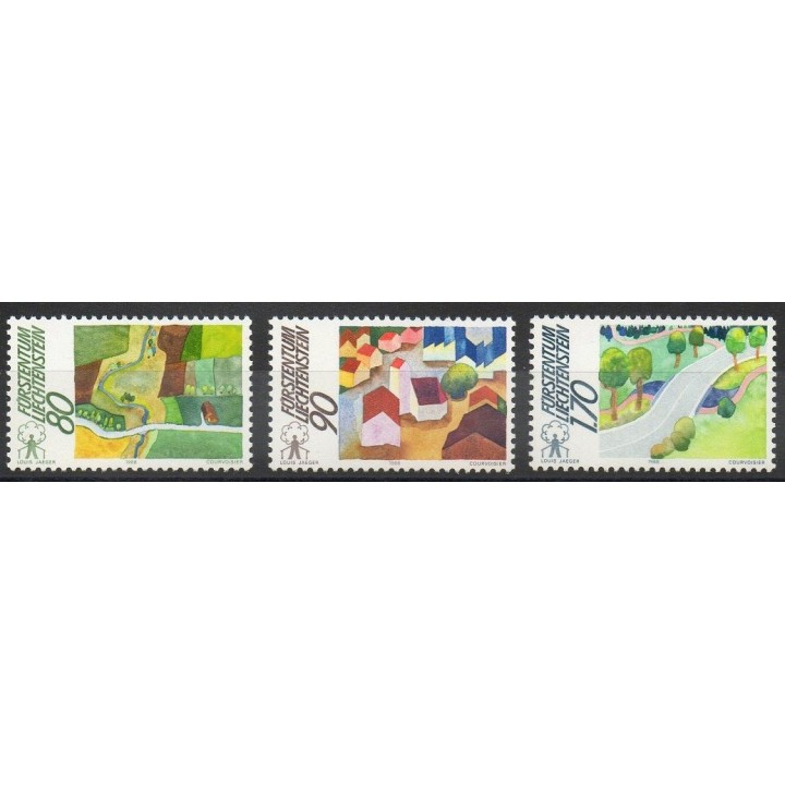 Timbres - Thème sites  - Liechtenstein - 1988- No 880/882