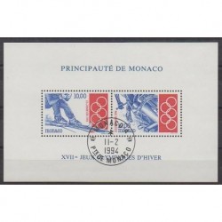Monaco - Blocs et feuillets - 1994 - No BF63 - Jeux olympiques d'hiver - Oblitéré