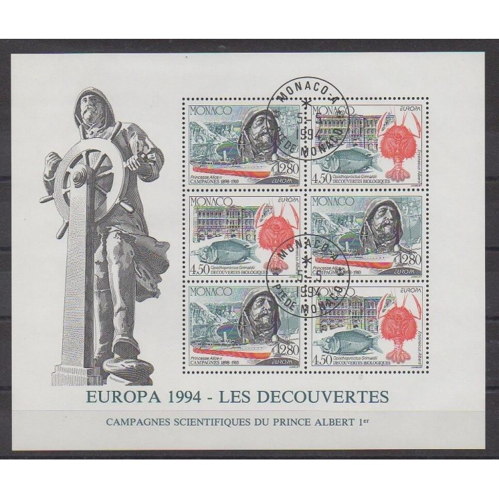 Monaco - Blocs et feuillets - 1994 - No BF65 - Sciences et Techniques - Europa - Oblitéré - Oblitéré