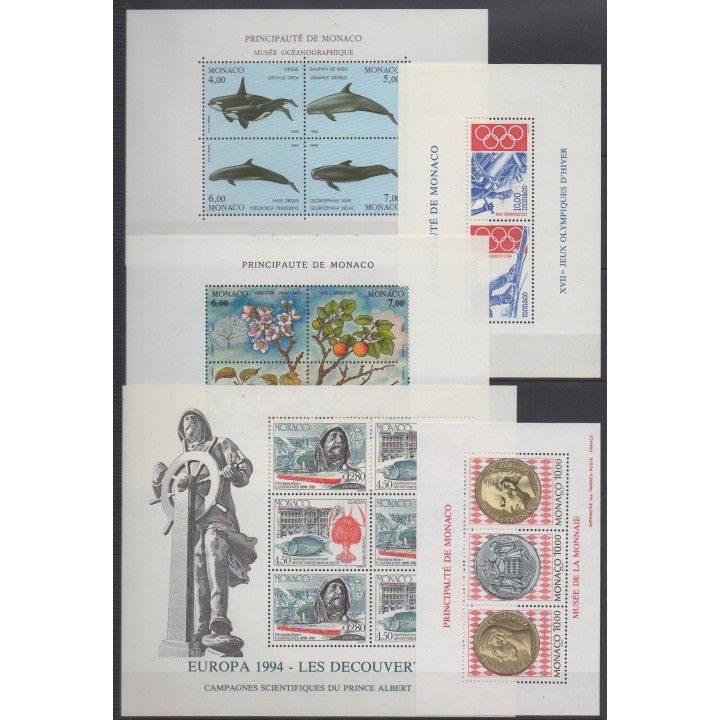 Monaco - Années complètes de 1980 à 1999 - 1994 - No 1915/1970 - BF63/BF67