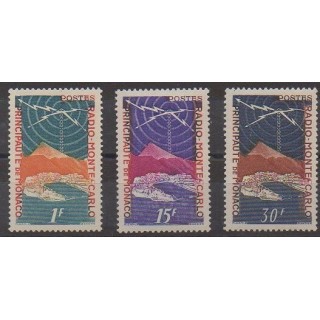 Monaco - 1951 - 376/378 - Télécommunications - Neufs avec charnière - Neuf avec charnière