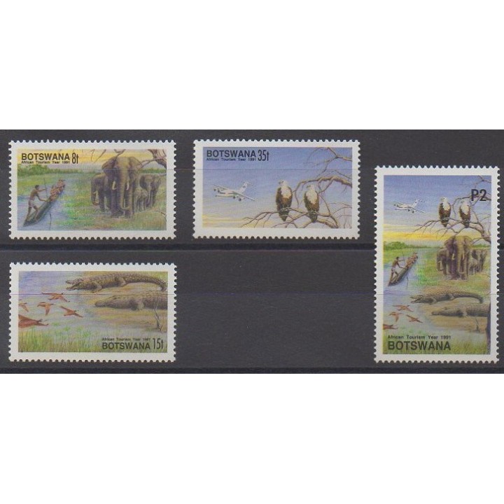 Botswana - 1991 - Nb 645/648 - Animals - Tourism