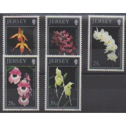 Jersey - 1993 - Nb 589/593 - Orchids