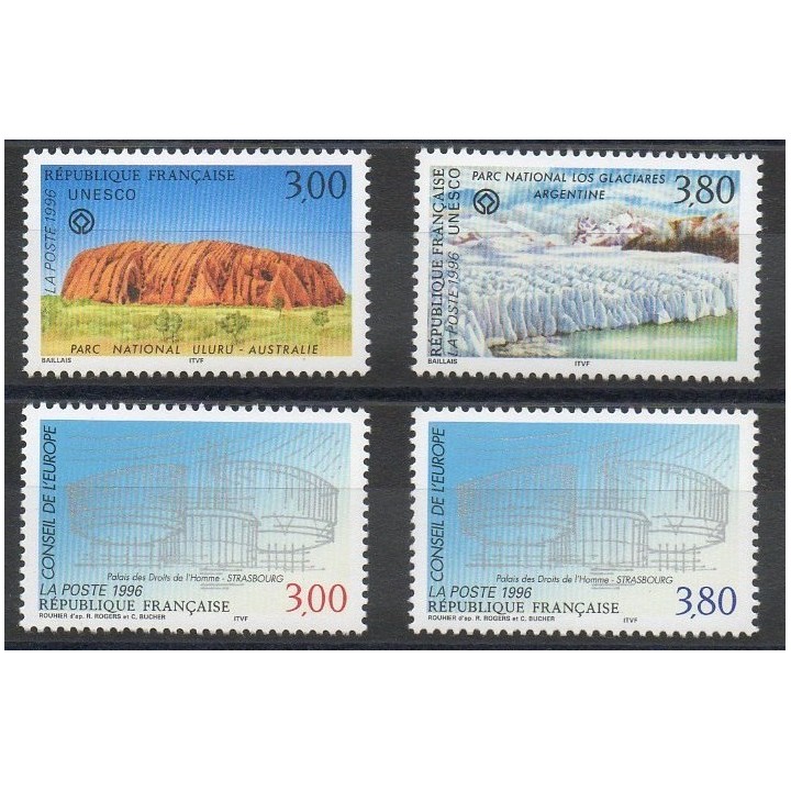 Stamps - Theme sights - France - Official stamps - 1996- Nb 114/117