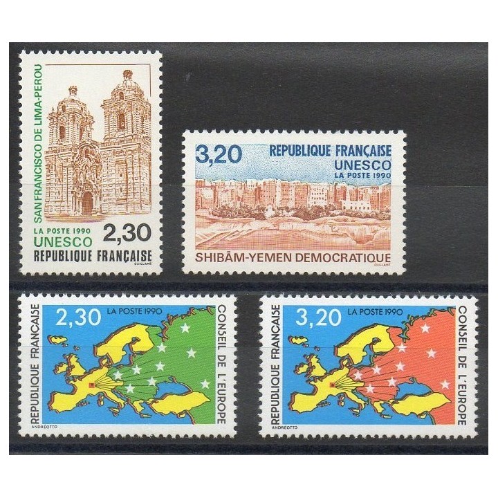 Stamps  - France - Official stamps - 1990 - Nb 102/105