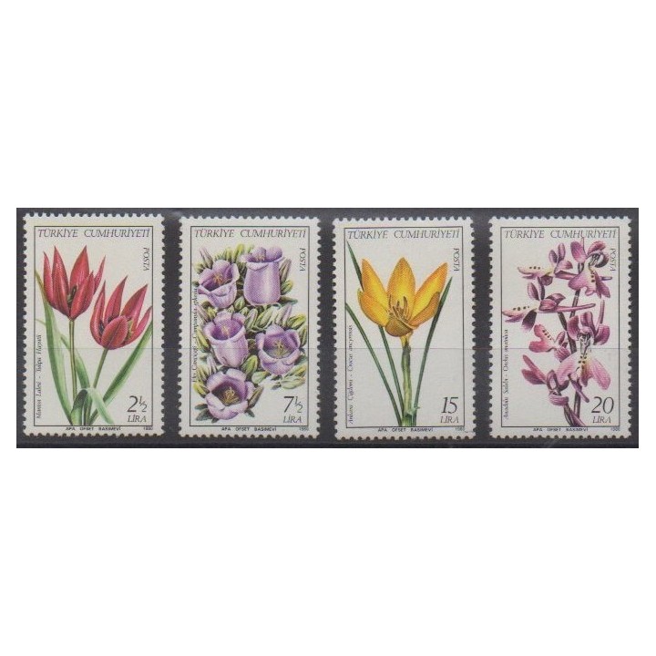 Turquie - 1980 - No 2294/2297 - Fleurs