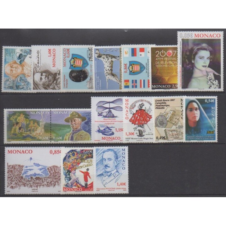 Monaco - Complete year - 2007 - Nb 2588/2603