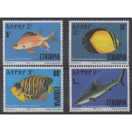 Éthiopie - 1991 - No 1316/1319 - Animaux marins