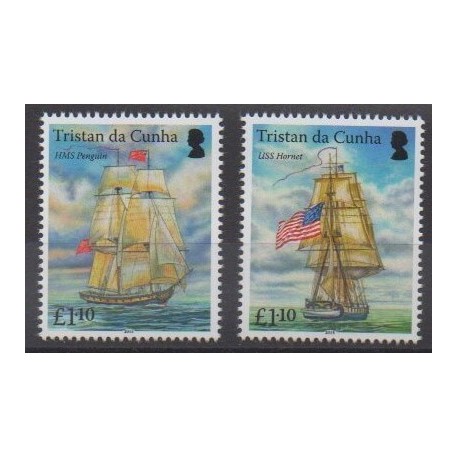 Tristan da Cunha - 2015 - Nb 1104/1105 - Boats - Military history