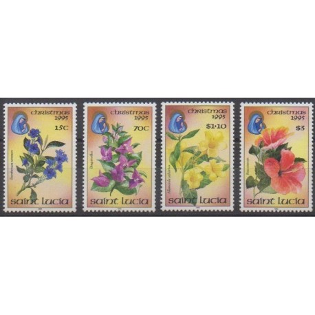 Sainte-Lucie - 1994 - No 1006/1009 - Fleurs - Noël
