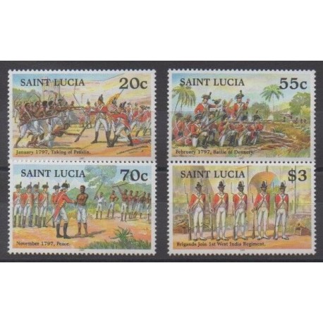 Sainte-Lucie - 1997 - No 1061/1064 - Histoire militaire