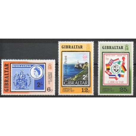 Gibraltar - 1977- No 364/366 - Timbres sur timbres