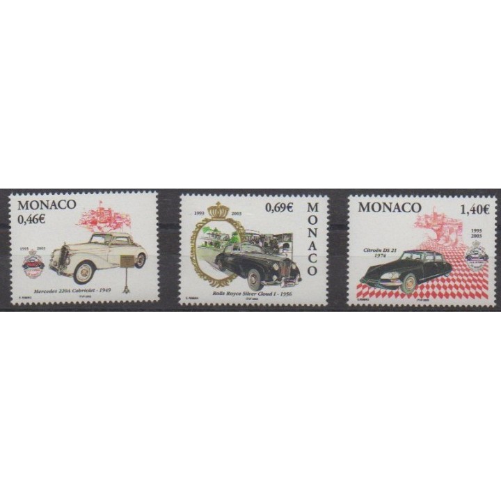 Acheter cette série de timbres de Monaco de l'année 2002 (No 2369/2371).
