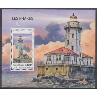 Acheter ce bloc-feuillet de la République Centrafricaine de l'année 2018 (BF Phare de Pigeon Point).