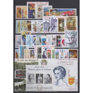 Acheter les timbres et les 3 blocs-feuillets de Monaco  de l'année 2019 (No 3164/3213).