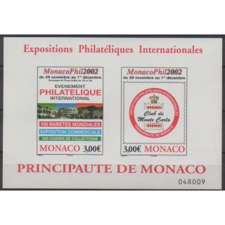 Acheter ce bloc-feuillet de Monaco de l'année 2002 (No BF88).