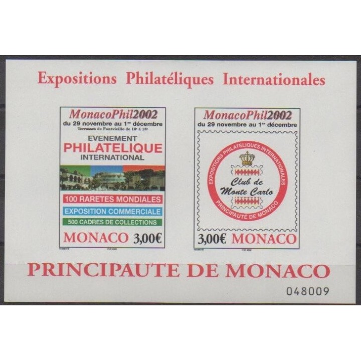 Buy this souvenir sheet  of Monaco of the year 2002 (Nb BF88).