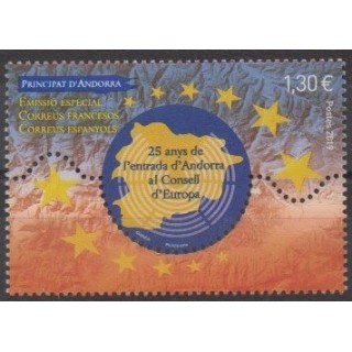 Acheter ce timbre d'Andorre français de l'année 2019 (Conseil de l'Europe).