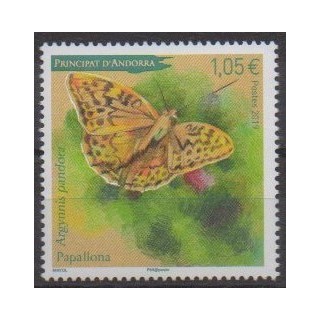 Buy this stamp of French Andorra of the year 2019 (Papillon).