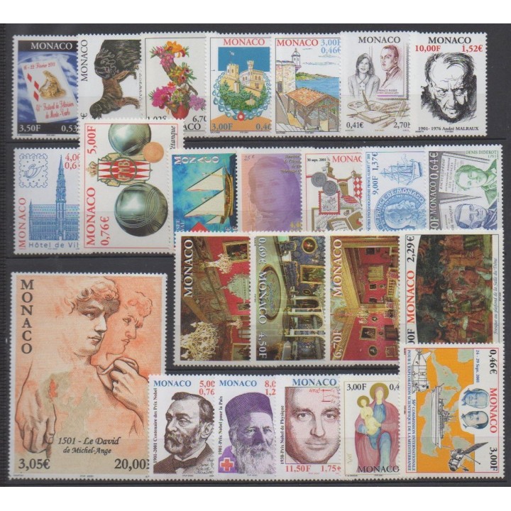 Monaco - Complete year - 2001 - Nb 2295/2318