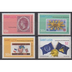 Sainte-Lucie - 1981 - No 551/554 - Service postal - Timbres sur timbres