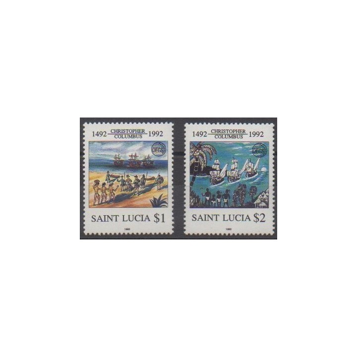 Acheter cette série de timbres de Sainte-Lucie de l'année 1992 (No 979/980).