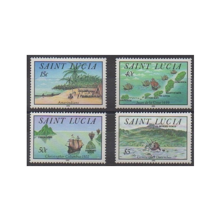 Acheter cette série de timbres de Sainte-Lucie de l'année 1992 (No 981/984).