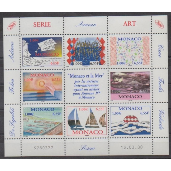 Acheter cette série de timbres de Monaco de l'année 2000 (No 2240/2247).