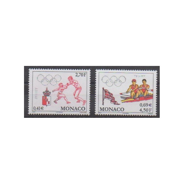 Acheter cette série de timbres de Monaco de l'année 2000 (No 2261/2262).