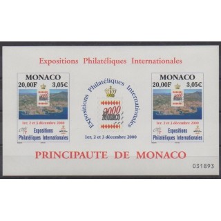 Buy this souvenir sheet  of Monaco of the year 2000 (Nb BF85).
