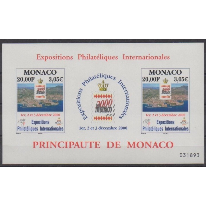 Buy this souvenir sheet  of Monaco of the year 2000 (Nb BF85).