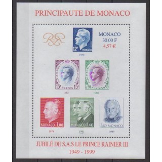Buy this souvenir sheet  of Monaco of the year 1999 (Nb BF83).