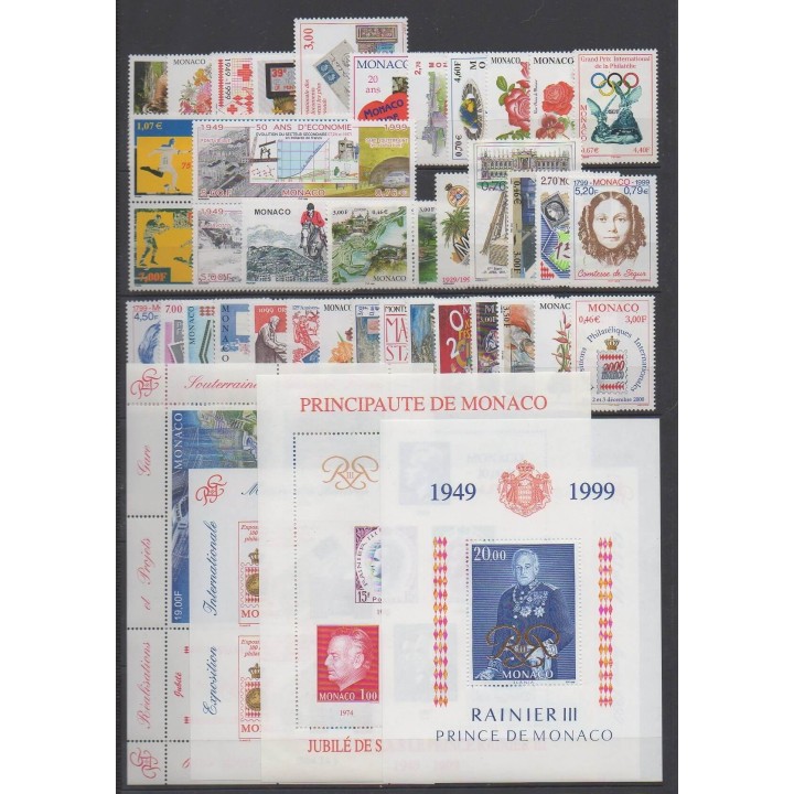 Buy this set of stamps and these 3 souvenir sheets of Monaco of the year 1999 (Nb 2186/2229 - BF81/BF83).