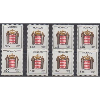 Acheter cette série de timbres de Monaco  de l'année 1985 (No T75/T82).