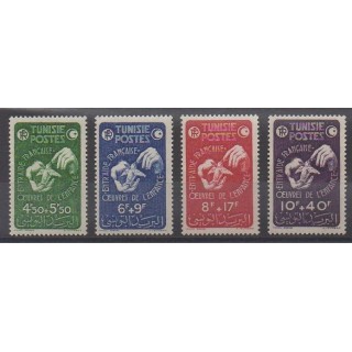 Acheter cette série de timbres de la Tunisie de l'année 1947 (No 320/323).