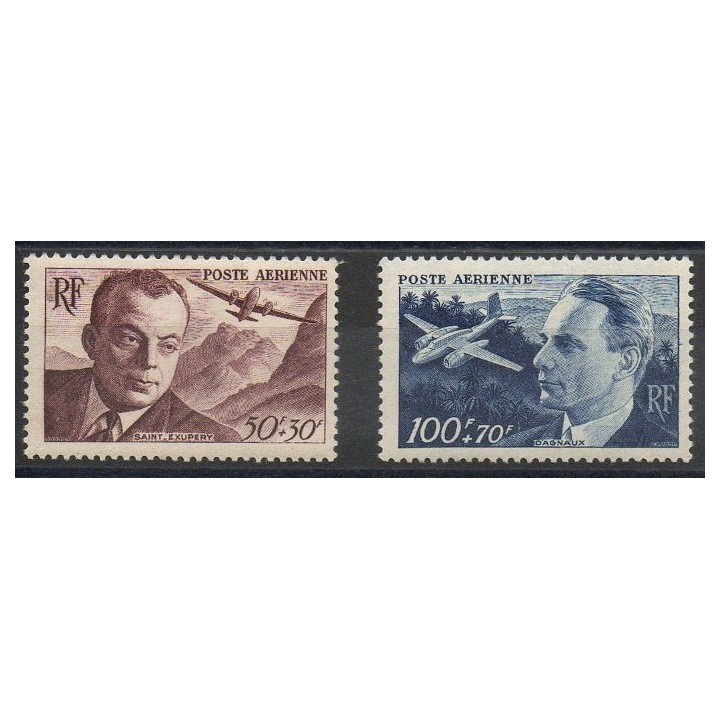 Timbres  - France - Poste aérienne - 1947 - No PA 21 / PA 22
