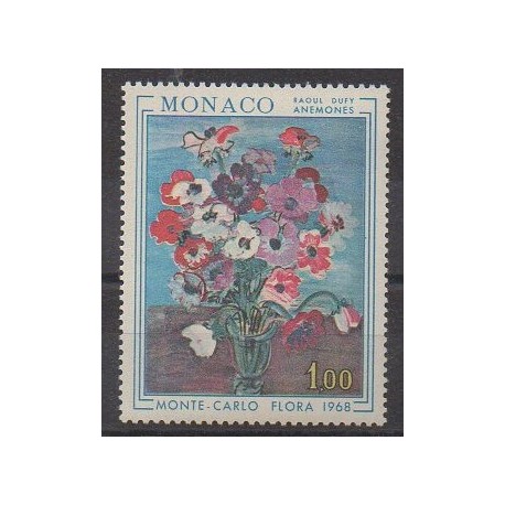 Monaco - 1968 - No 743 - Peinture - Fleurs