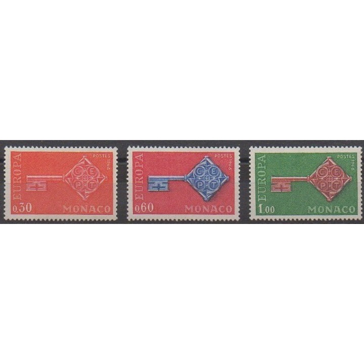 Acheter cette série de timbres de Monaco de l'année 1968 (No 749/751).