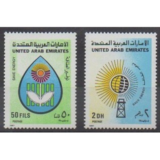 Buy this set of stamps of United Arab Emirates of the year 1987 (Nb 214/215).