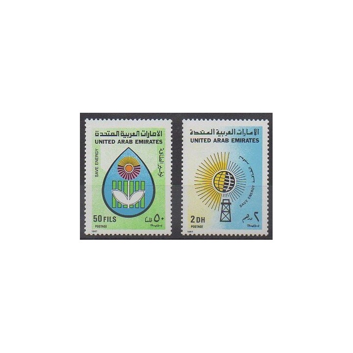 Buy this set of stamps of United Arab Emirates of the year 1987 (Nb 214/215).