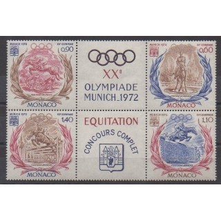 Acheter cette série de timbres de Monaco de l'année 1972 (No 890/893).
