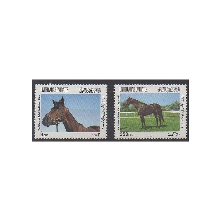 Acheter cette série de timbres des Emirats arabes unis de l'année 2001 (No 637/638).
