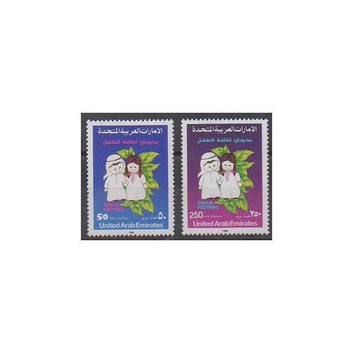 Buy this set of stamps of United Arab Emirates of the year 1990 (Nb 288/289).
