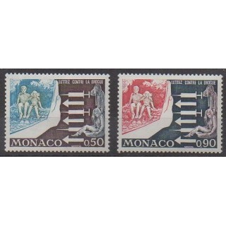 Acheter cette série de timbres de Monaco de l'année 1973 (No 951/952).